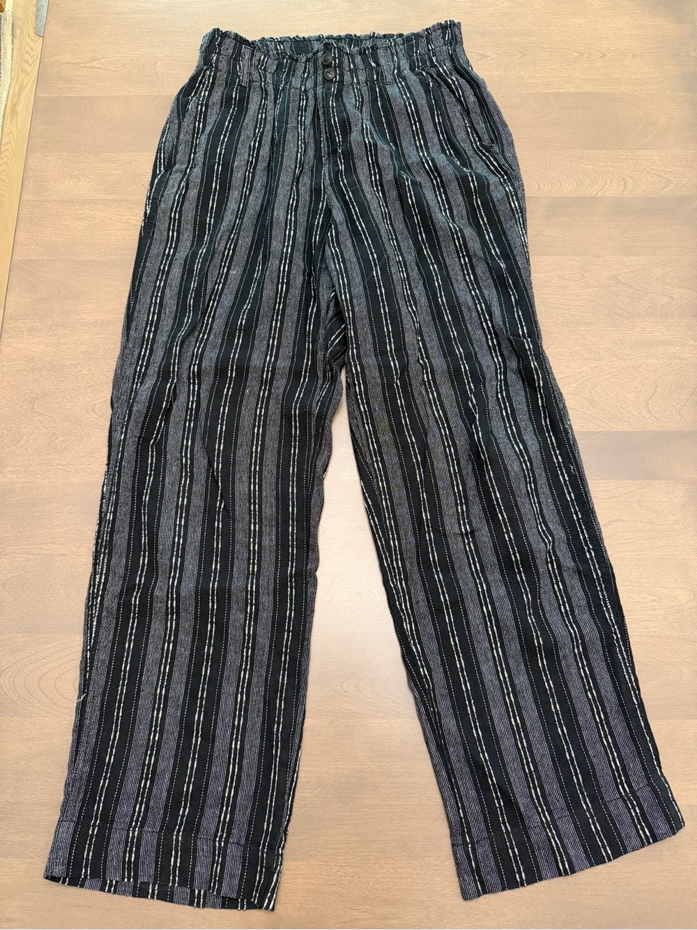 Briggs Black Gray Striped Wide Leg Pants Size Medium
